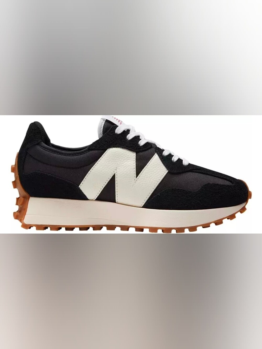 New Balance Women's Black and White Retro Runner - Gum Sole
